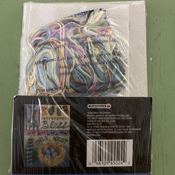 Bucilla: "Bless This Nest" Counted Cross Stitch Kit WM45524 5"x7" Birds - Sealed - Picture 3 of 3